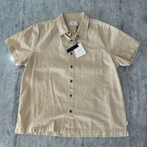 Onia Men's Beige Denim Button Down Shirt Size L